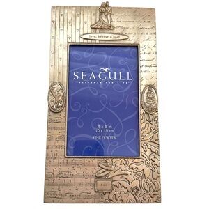 Seagull Fine Pewter Picture Frame 4x6 Wedding Theme I do Vintage Bridal